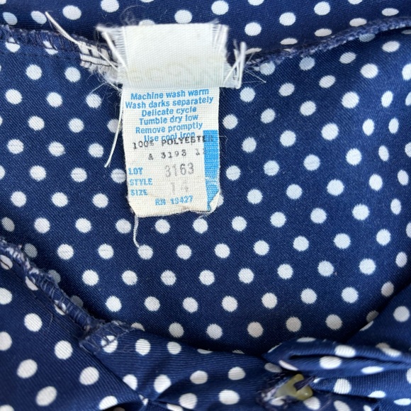 Vintage 70’s!  Secretary polka dot blouse with large bow - Picture 7 of 7